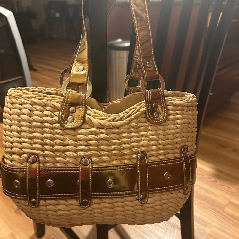 NWT Straw Bag with Belt